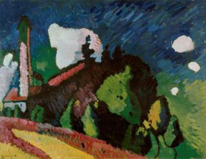 塔のある風景 作： Wassily Kandinsky